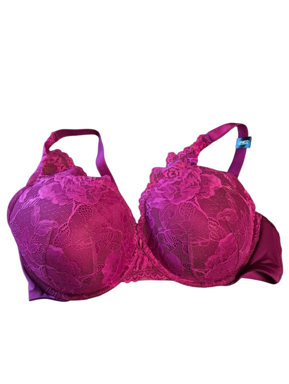 Torrid Curve Fuschia Lace Pushup Plunge Bra - 42DD        U33